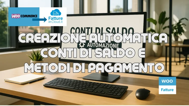 creazione automatica conti di saldo e metodi di pagamento