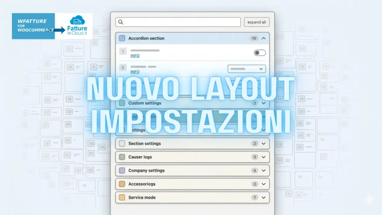 nuovo layout impostazioni wfatture